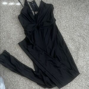 Fashion Nova Elegant Black Halter Jumpsuit